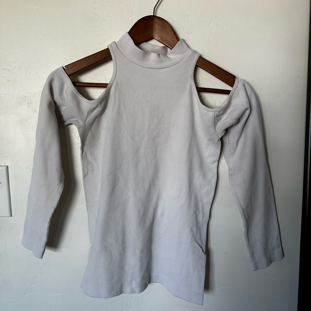 White Long Sleeve Turtle Neck